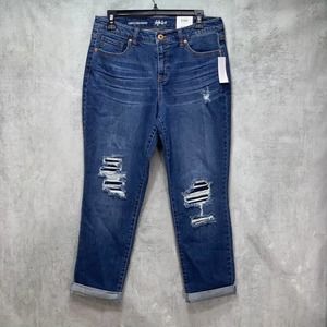 Style & Co. Curvy Fit Ripped Cuffed Ankle